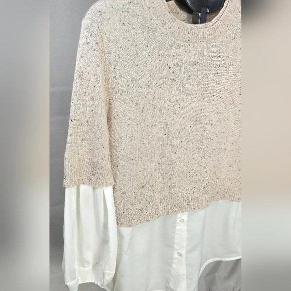 Brochu Walker Ebella Layered Wool Cashmere Quiet Luxury Sweater, XS